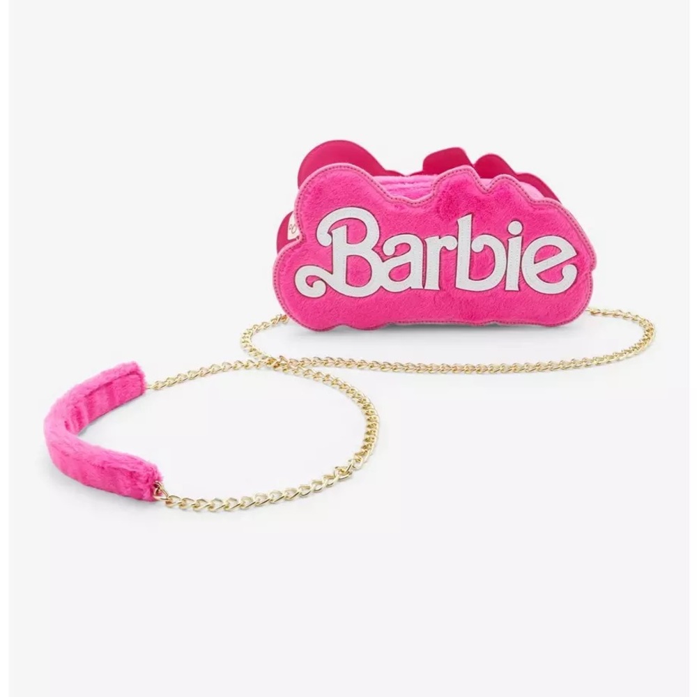 Barbie Logo Fuzzy Mini Crossbody Bag